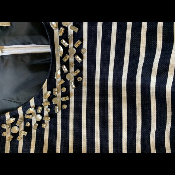 Striped navy and white J. Crew dress - Picture 4 of 5